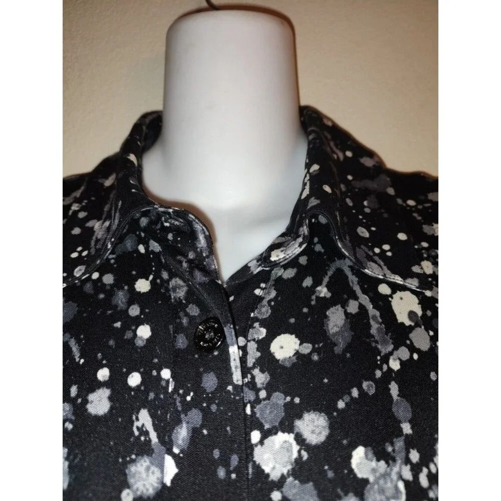 Women's Tory Burch 100% Silk Black White Belted Dress Size Small